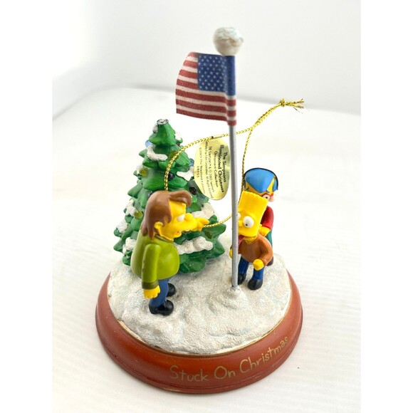 SIMPSONS Bradford Tree Ornament Illuminated "Stuck on Christmas" Bart Milhouse - Picture 2 of 9